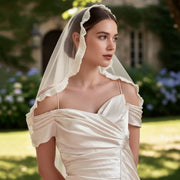 Vintage Court Bridal Veil soft minimalist French style tulle wedding veil