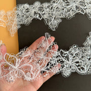 R288 sequined fish silk thread water-soluble lace, national style fine thread barcode lace, dress wedding clothing accessories
