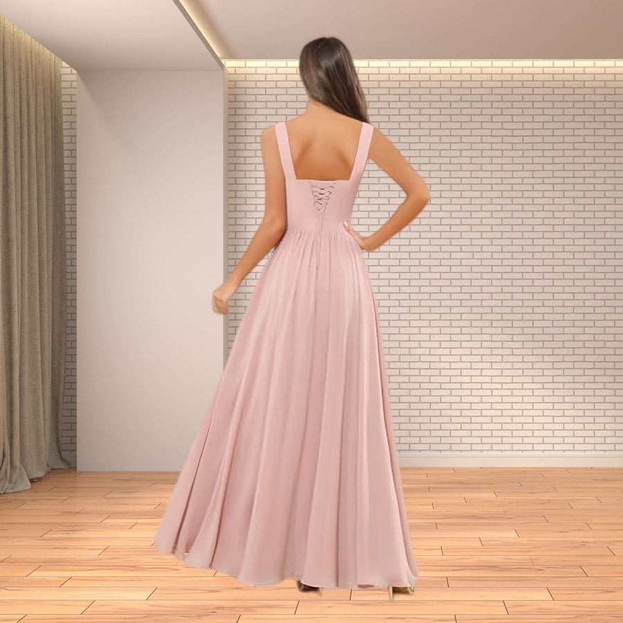 Fashion cross-border women's dress pure color evening dress multi-color optional sister group toast annual meeting performance dress fat m
