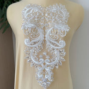 White beaded wedding dress runway fashion collar decoration clothing diy accessories zh442