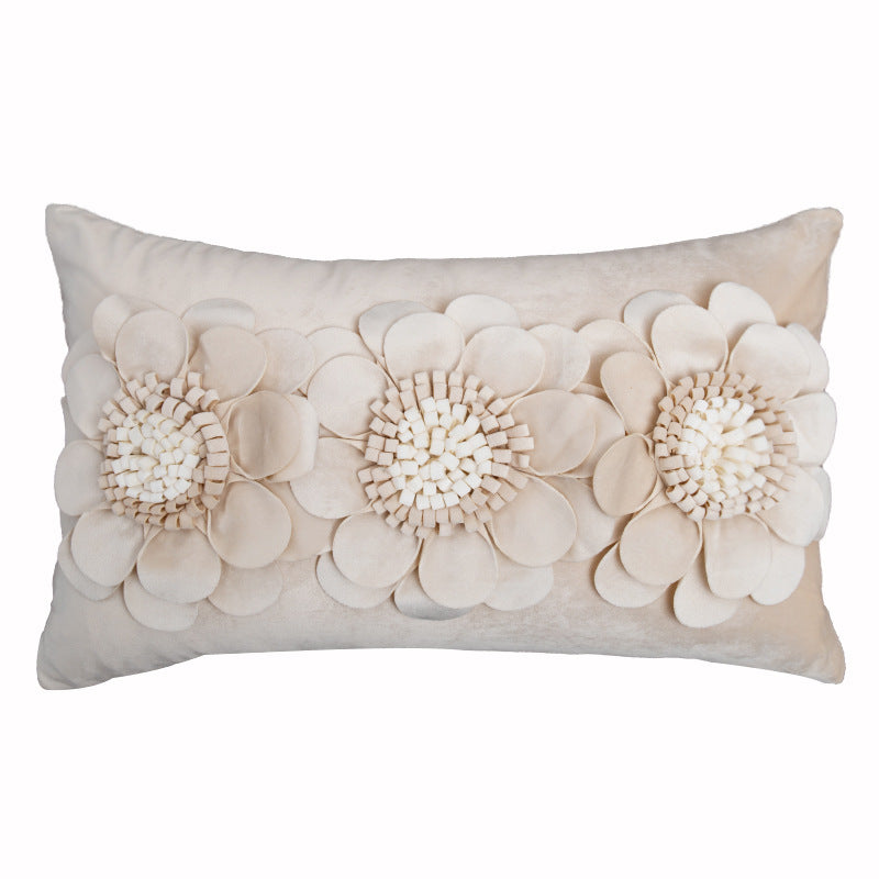 Soft Floral Cushion Cover - Handcrafted Petal Design for Gentle Interiors