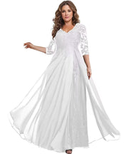 European station cross-border amazon dress chiffon patchwork lace cut out long dress bridesmaid evening dress women's evening dress