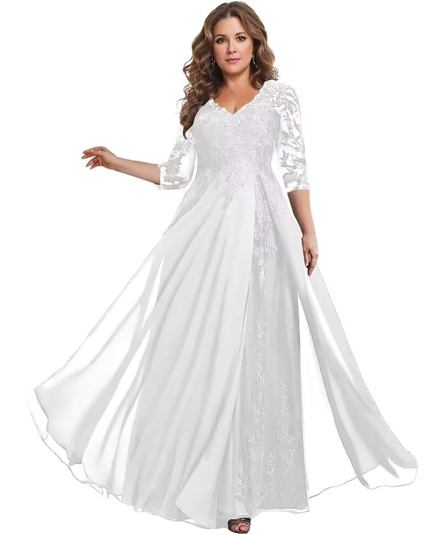 European station cross-border amazon dress chiffon patchwork lace cut out long dress bridesmaid evening dress women's evening dress
