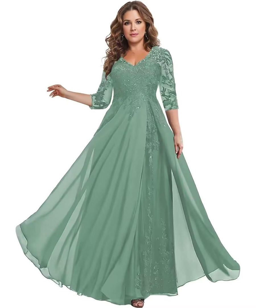 European station cross-border amazon dress chiffon patchwork lace cut out long dress bridesmaid evening dress women's evening dress