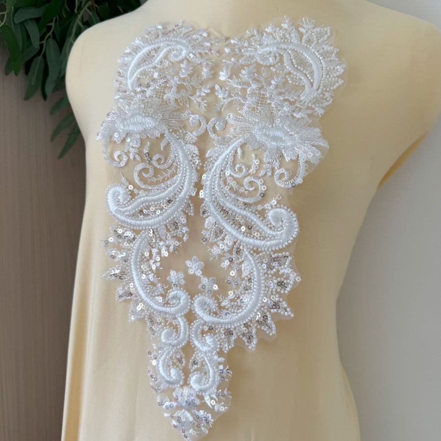 White beaded wedding dress runway fashion collar decoration clothing diy accessories zh442