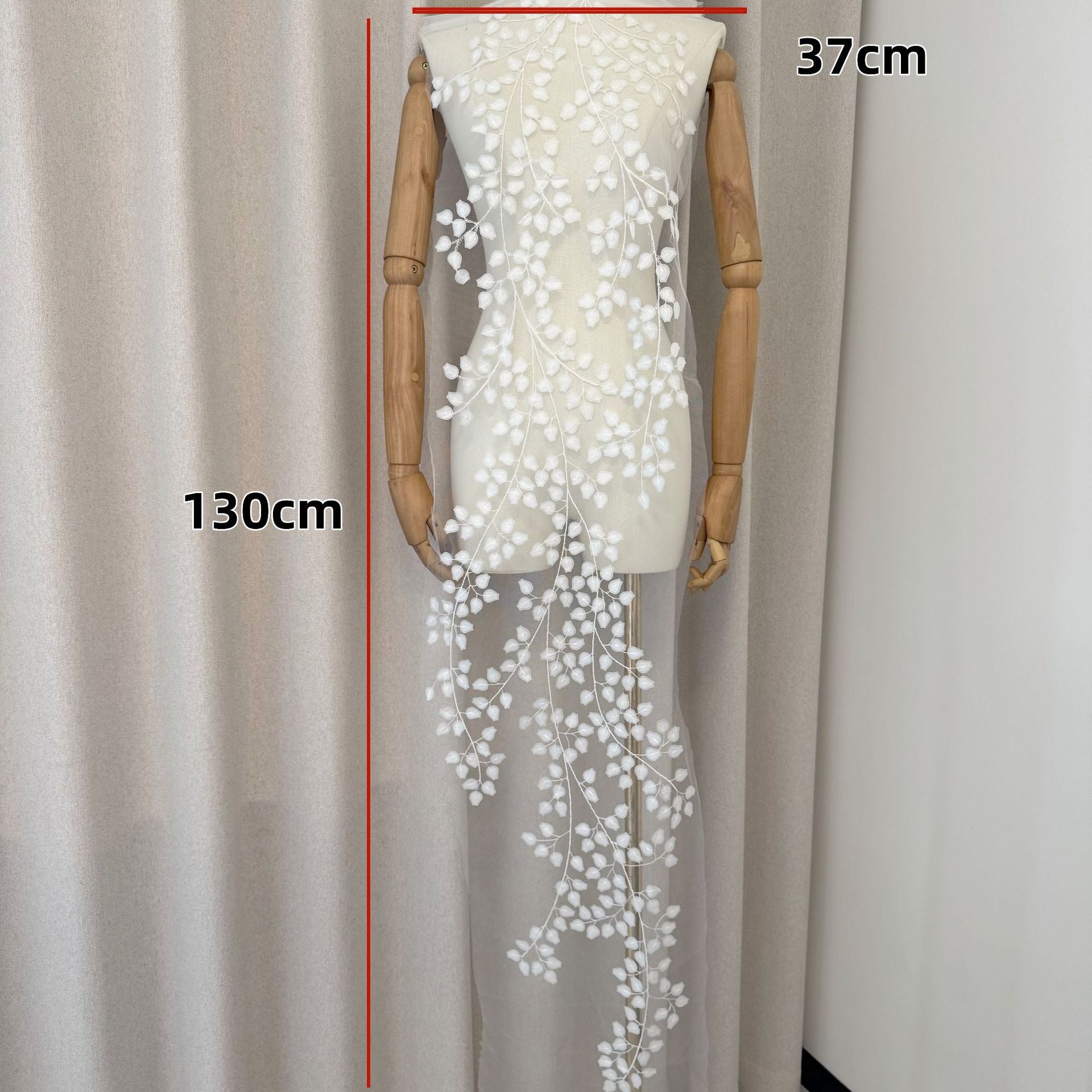Zh474 3d leaf embroidered fabric lace for apparel, flexible embroidery for wedding dresses, diy fashion dresses