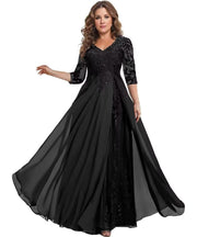 European station cross-border amazon dress chiffon patchwork lace cut out long dress bridesmaid evening dress women's evening dress
