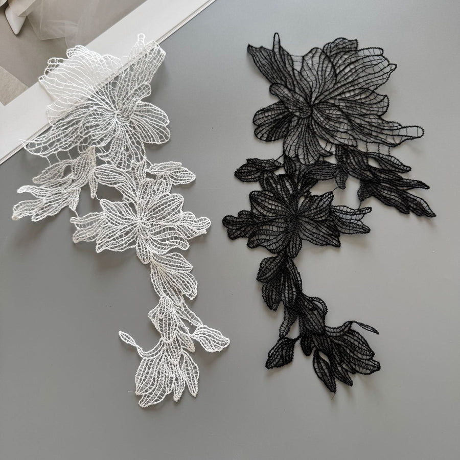 R296 water-soluble fish silk thread lace embroidery bead sequin collar DIY wedding dress decoration accessories