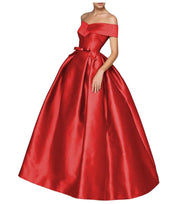 European and american one-shoulder satin flared maxi dress with tie-up bow waist – evening, wedding, and mother-of-the-bride long gown