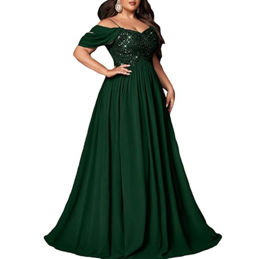 European and american plus size evening gowns: long, slimming dresses for banquets, parties, birthday celebrations, annual meetings, and hostess events