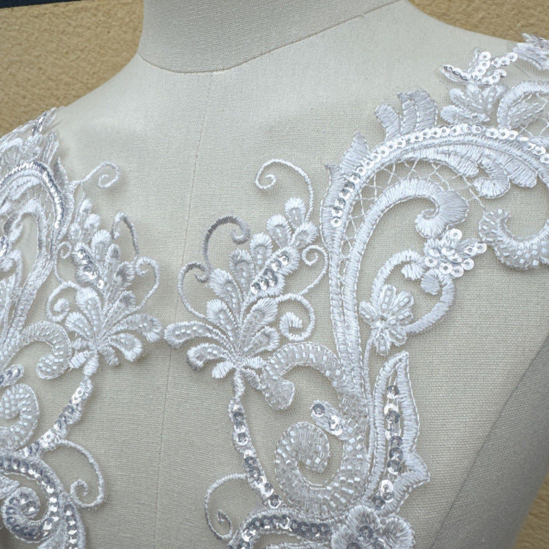 Mesh Beads 3D Lace Flower - DIY Fashion Show Clothing Accessories & Dress Embellishment (D1)