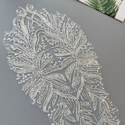 High-End Embroidered Lace Trim Appliqué - Embroidered Floral Lace Patch for Wedding Dresses & Apparel (ZH445)
