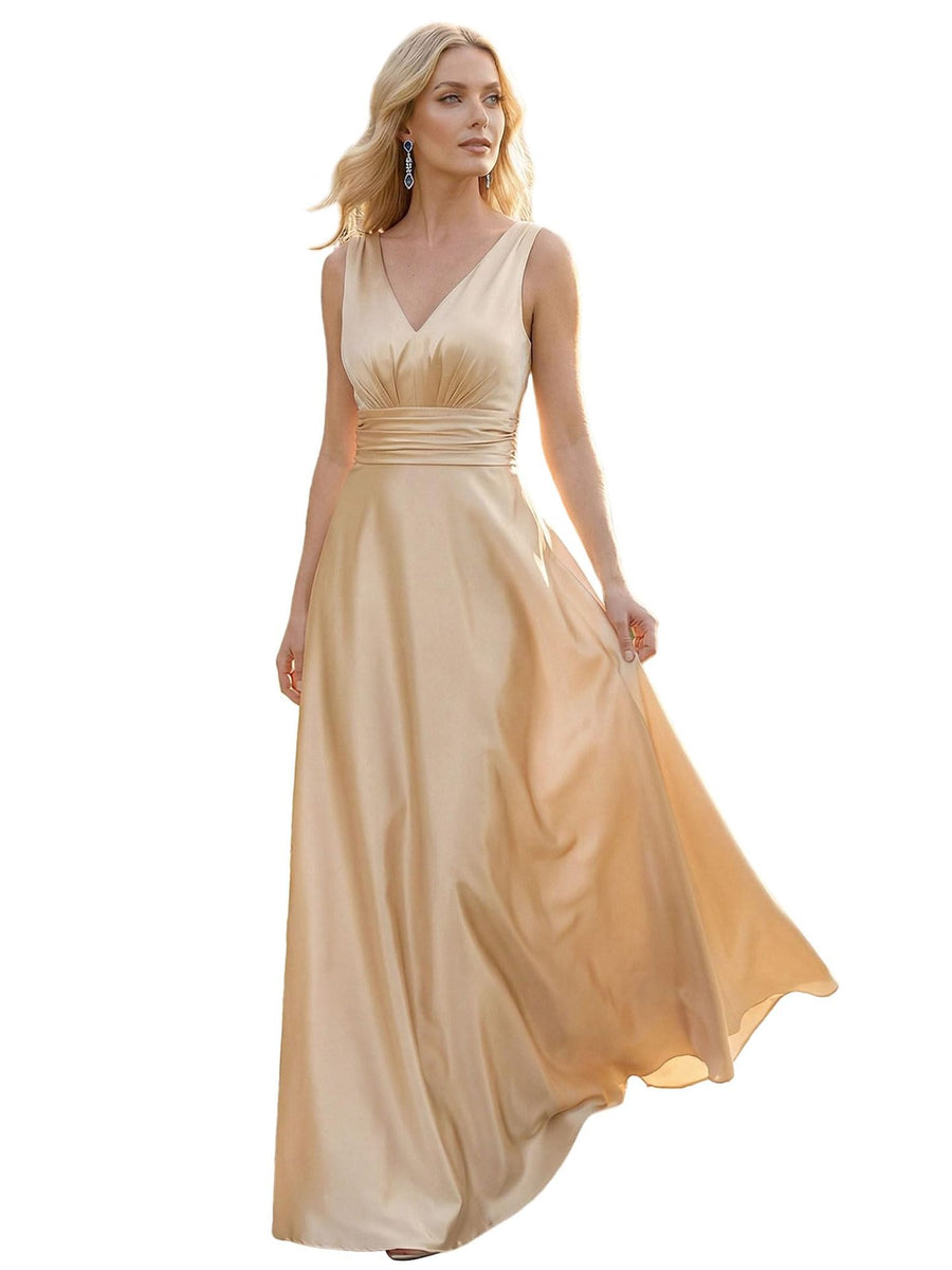 Amazon wedding bridesmaid sleeveless long evening dress annual meeting dinner prom dress slimming look long skirt dress for women