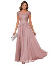 Fashion cross-border banquet long dress lace chiffon mop long skirt wedding mother's wear annual meeting performance clothes fat mm