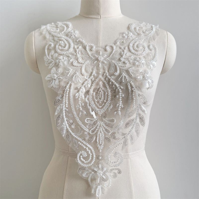 Beaded collar & corsage cheongsam wedding dress - fashion performance costume, guangdong dance appliqué zh202