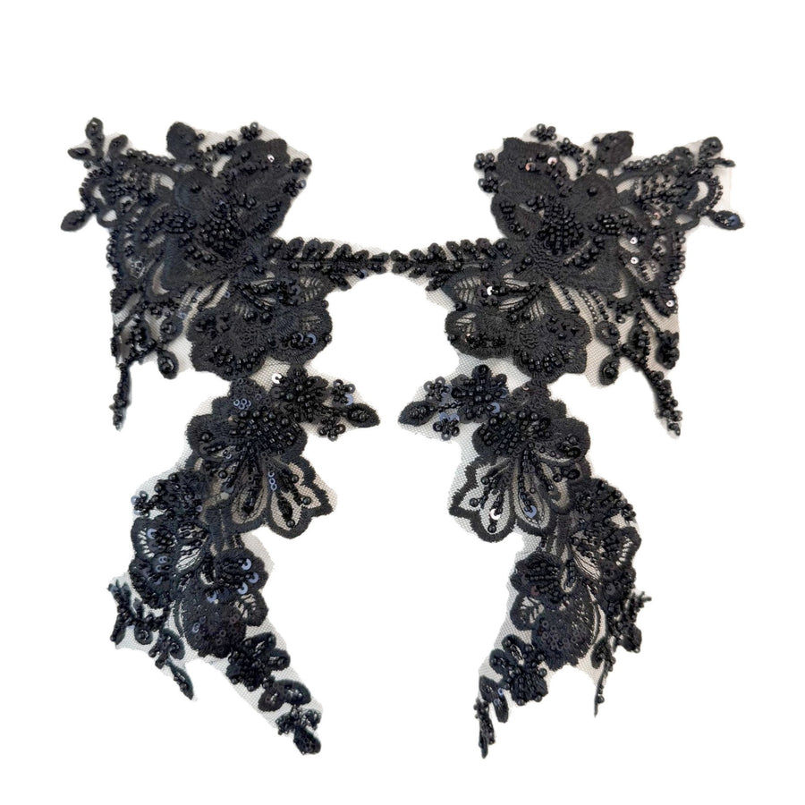 ZH413 black European new mesh embroidery lace accessories, foreign trade wedding veil DIY accessories lace