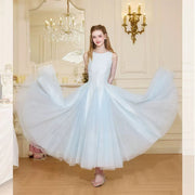 Elegant pink evening gown with clean lines and flowing silhouette for special occasions