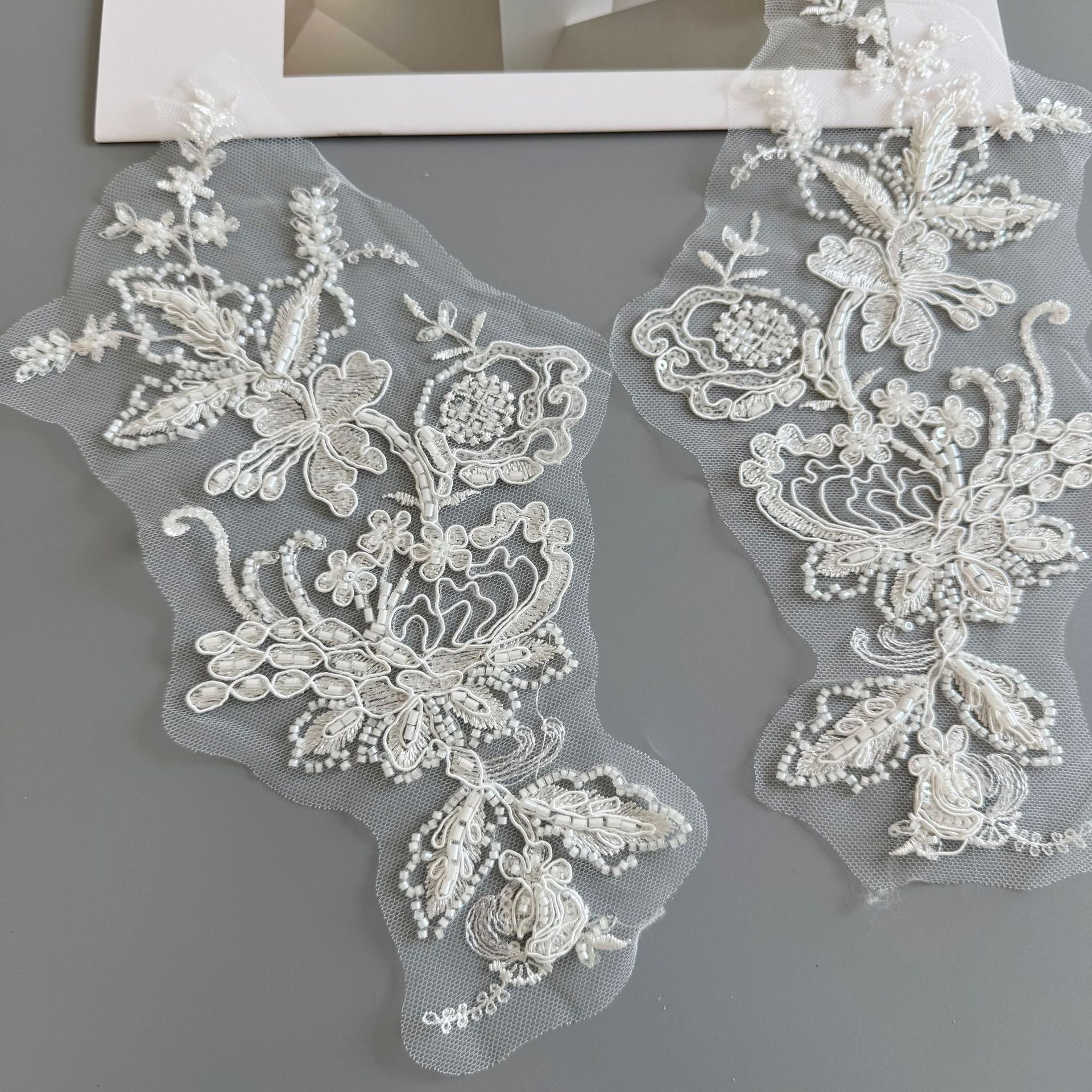 Zh421 new mesh embroidered lace trim - women's apparel, wedding veil, diy accessories, lace trim