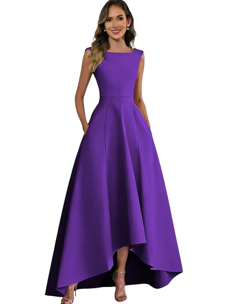 Cross-border best-selling sleeveless evening dress for women, short in front and long in back, bridesmaid, sister group, bestie dress, dinner red carpet dress a dress