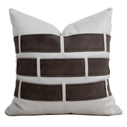 Luxury cushion cover with coffee and gold elegance design on sofa