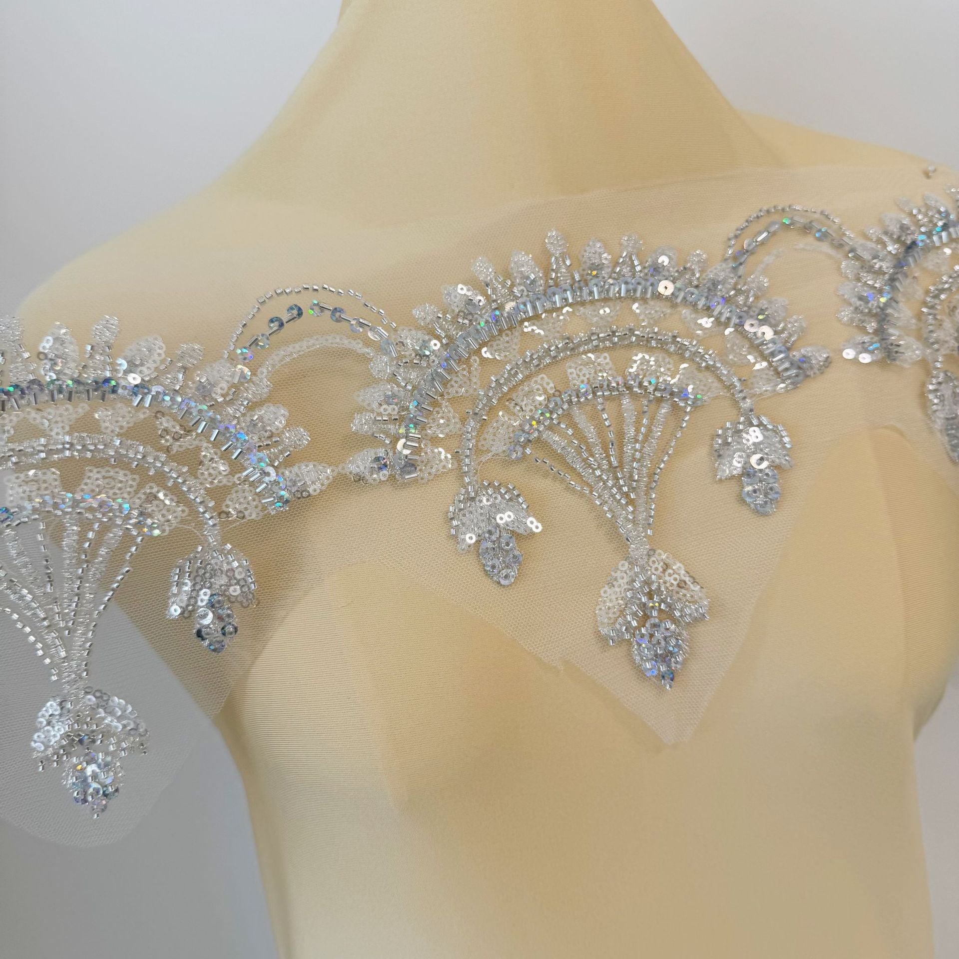 Zh464diy heavy handmade beaded clothing decoration accessories apparel trims beaded barcode