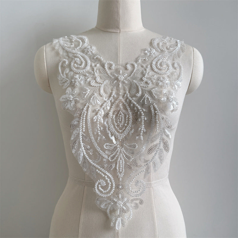 Beaded collar & corsage cheongsam wedding dress - fashion performance costume, guangdong dance appliqué zh202