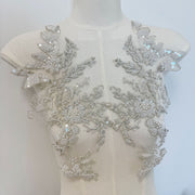 Silver Seed Bead Sequin Lace Trim - Handmade DIY Wedding Dress, Hair Accessory & Curtain Embellishment (ZH449)