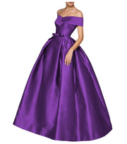 European and american one-shoulder satin flared maxi dress with tie-up bow waist – evening, wedding, and mother-of-the-bride long gown