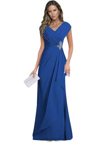 Cross-border plus sizenew arrival evening dress elegancev neck chiffon silm large swing long banquet dress long skirt female bridesmaid