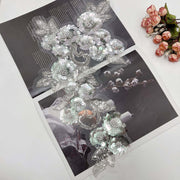 Beaded sequin pearl embroidered lace collar and corsage for wedding dress embellishment