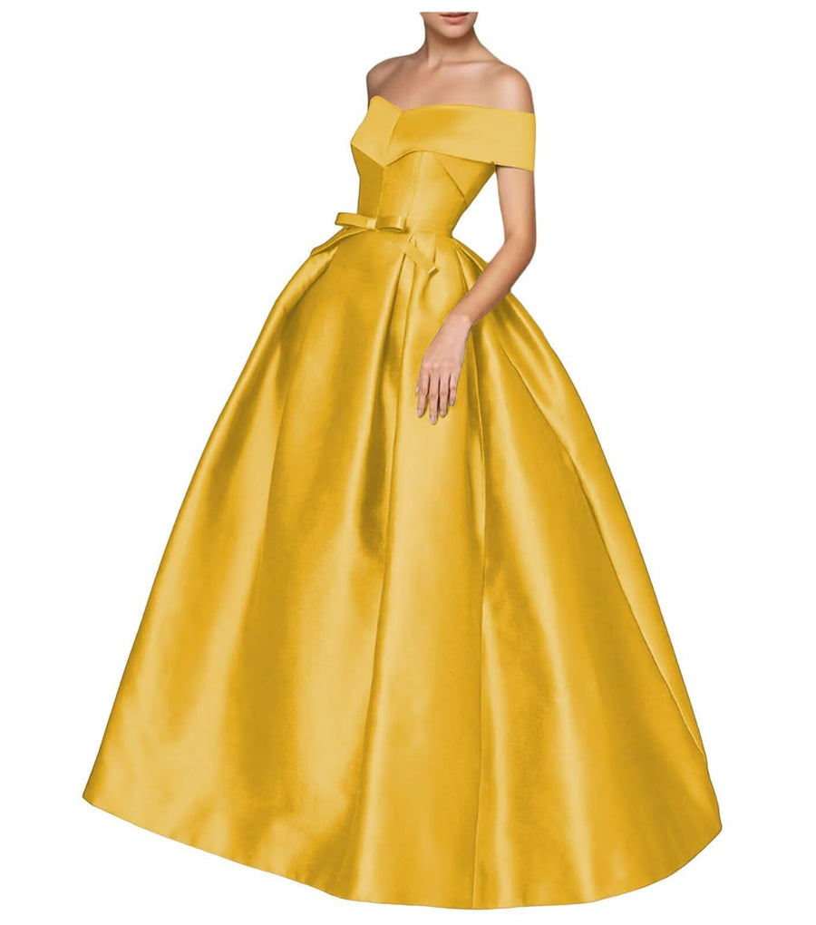 European and american one-shoulder satin flared maxi dress with tie-up bow waist – evening, wedding, and mother-of-the-bride long gown