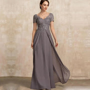 Chiffon long evening gown mother prom dress long skirt bridesmaid dress annual meeting host banquet dress performance dress plus size
