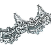 White Polyester Flower Wave Lace Fabric - Curtain, Necklace & Clothing Embroidery DIY Accessory (R175)