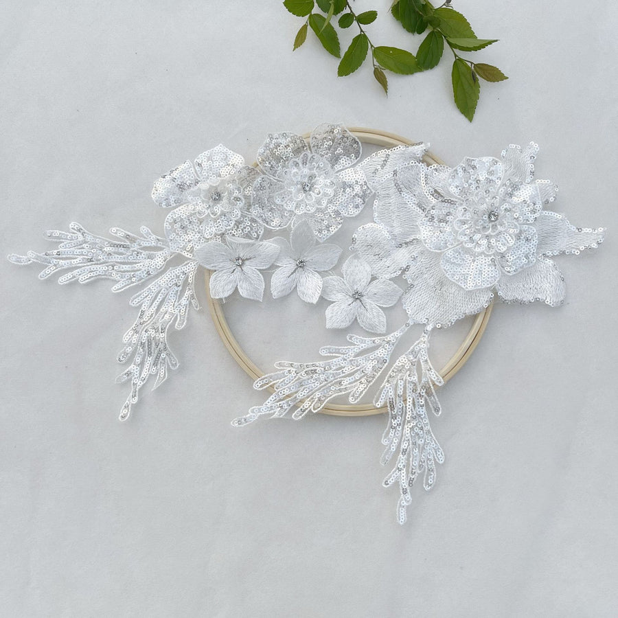 Handmade three-dimensional small flower clothes decorative nails drilling clothing design wedding accessories fabric accessories DIY clothes collar flower