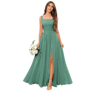 Fashion cross-border women's dress pure color evening dress multi-color optional sister group toast annual meeting performance dress fat m