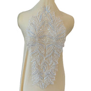 Extra Large Sequin Lace Appliqué Back Bodice - DIY Wedding Dress, Clothing & Chest Decoration Mesh Material (ZH445)