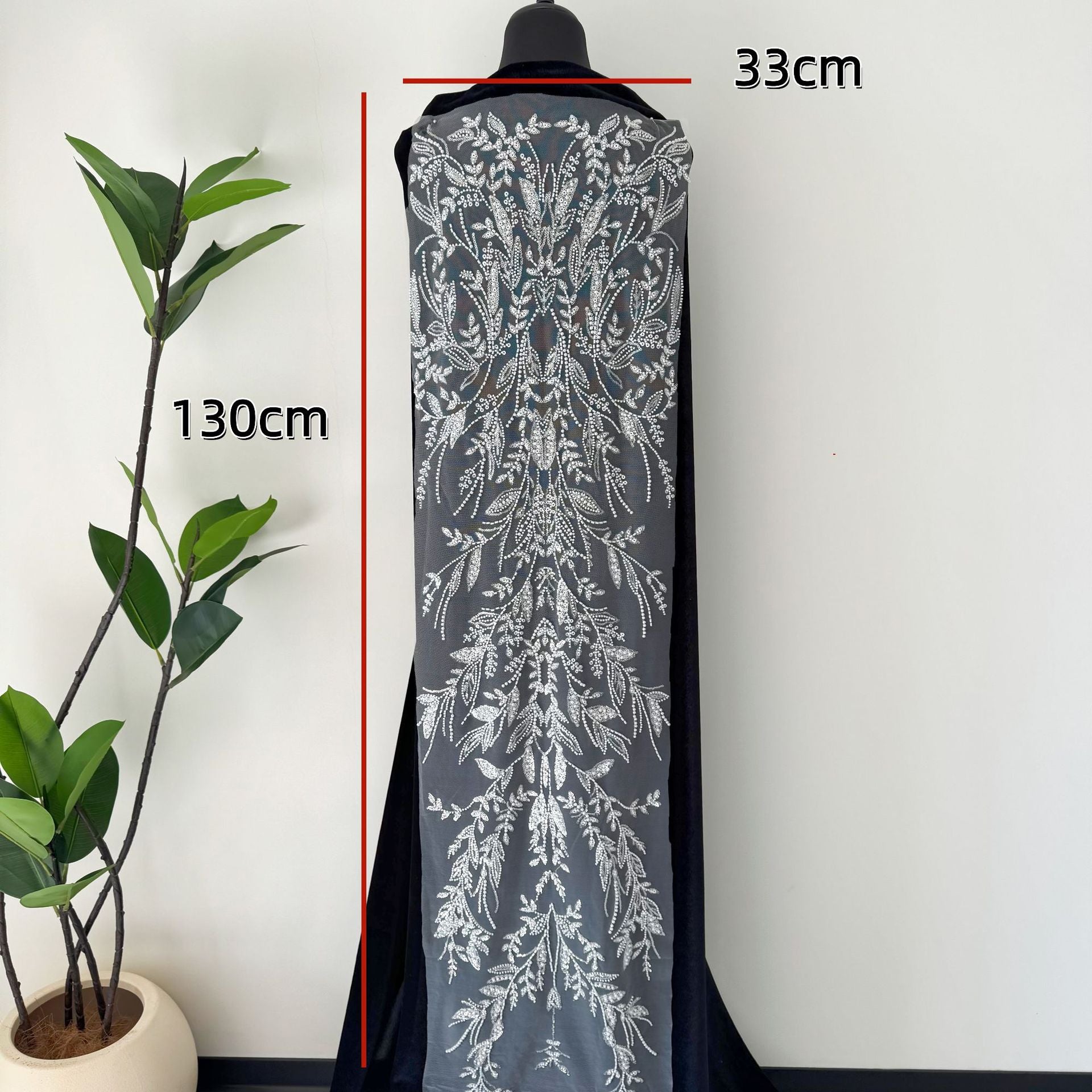 Zh478 high-end beaded lace fabric trim with pearl embellishments, white embroidered lace floral appliqués for wedding dresses and apparel