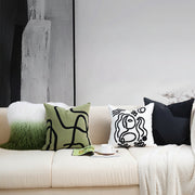 Gradient Shearling Cushion Cover - Geometric Lines in Modern Luxury Style