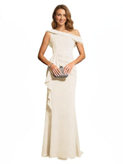 Cross-border amazon bestseller: long one-shoulder mermaid evening gown - perfect for bridesmaids, weddings, and socialite gatherings