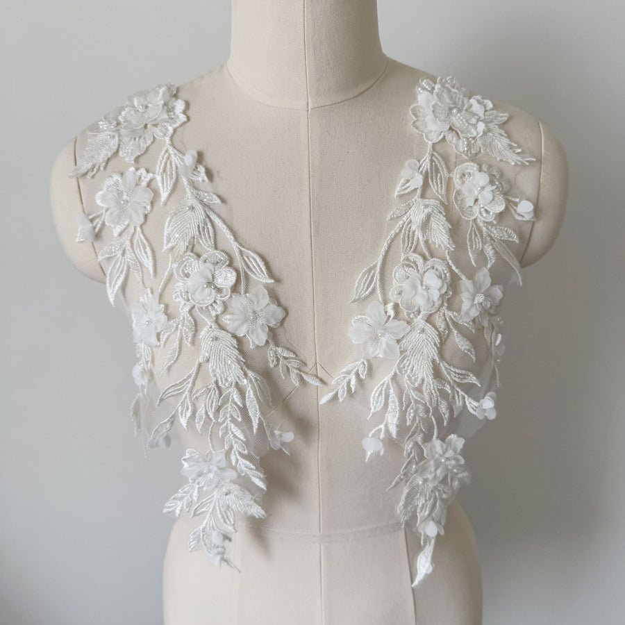 Handmade Beads 3D Lace Flower - DIY Fashion Show Clothing Accessories & Dress Embellishment (ZH309)