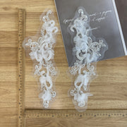Beaded 3D Floral Mesh Embroidered Appliqué – DIY Clothing, Hanfu & Skirt Decoration (ZH389)