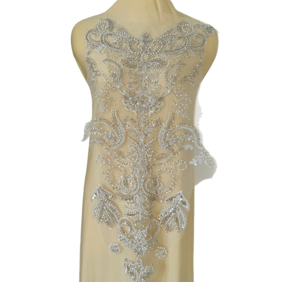 Zh494 fashion mesh fabric wedding dress diy large floral applique wedding dress women's clothing accessories
