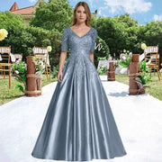 European and american style plus size evening gown - women's satin floor-length dress - perfect for weddings, bridesmaids, annual galas, and performances - flattering and figure-forgiving
