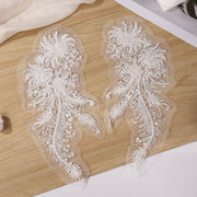 Luxury 3D bead sequined lace flower patch for wedding dress and children's clothing applique