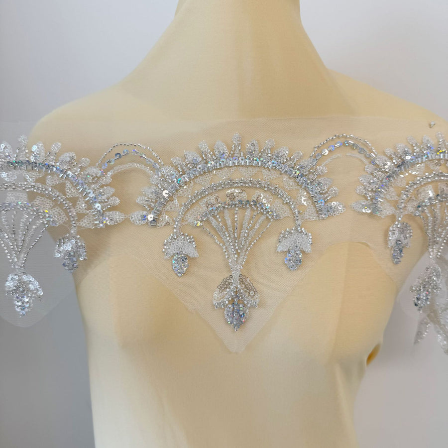 Heavy Handmade Beaded Clothing Decoration Apparel Trims - DIY Fashion & Formal Wear Embellishment (ZH464)