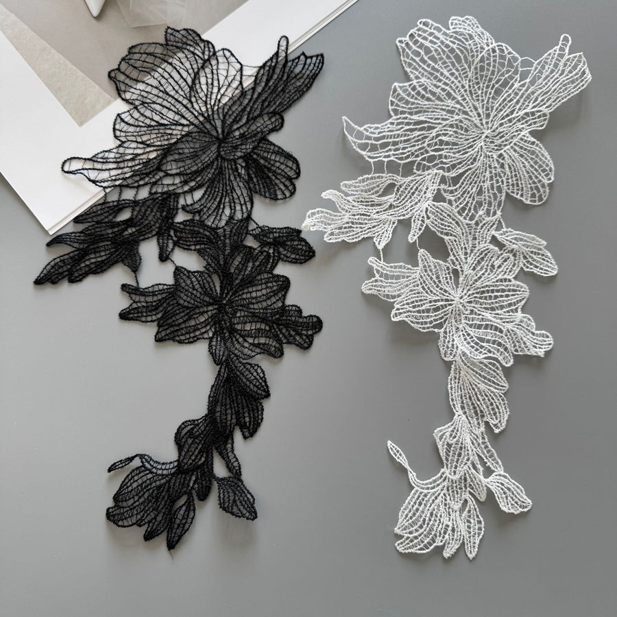 R296 water-soluble fish silk thread lace embroidery bead sequin collar DIY wedding dress decoration accessories