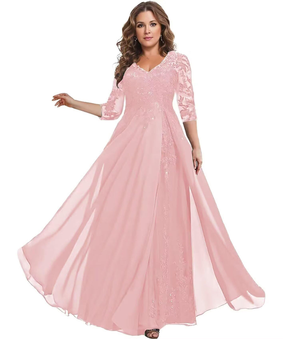 European station cross-border amazon dress chiffon patchwork lace cut out long dress bridesmaid evening dress women's evening dress