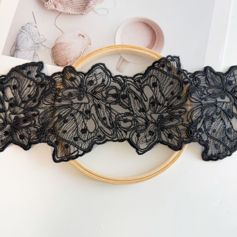 Mesh Bone Milk Silk 12CM Lace Trim - High-End Clothing, Skirt & Children's Clothing Accessory (R214)