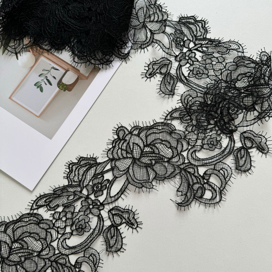 New white rose DIY clothing handmade accessories patch sticker fish silk thread embroidery lace R87