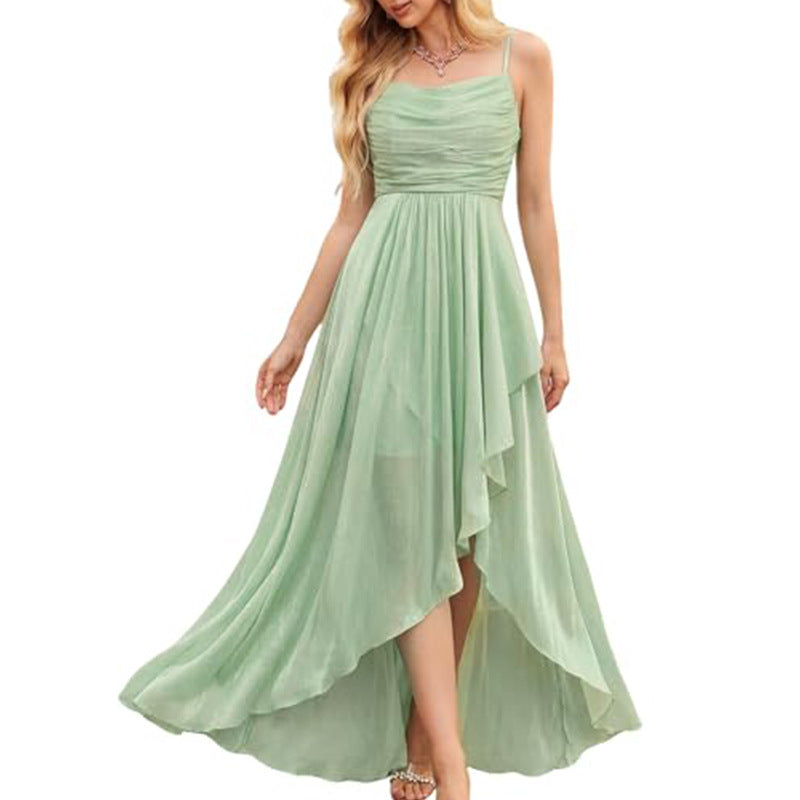 Fashion aliexpress export satin short banquet dress party bows evening dress wedding ladieswear